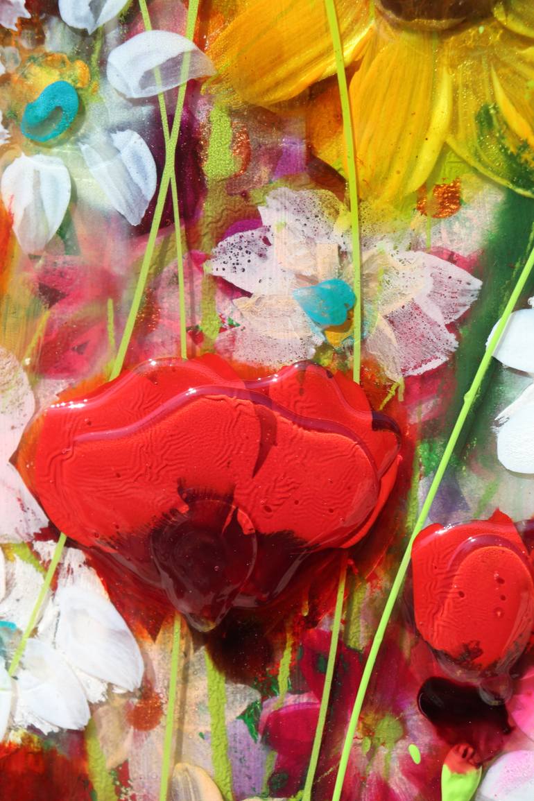 Original Abstract Expressionism Floral Painting by Donatella Marraoni