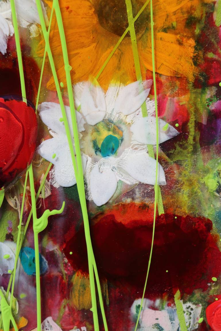 Original Abstract Expressionism Floral Painting by Donatella Marraoni