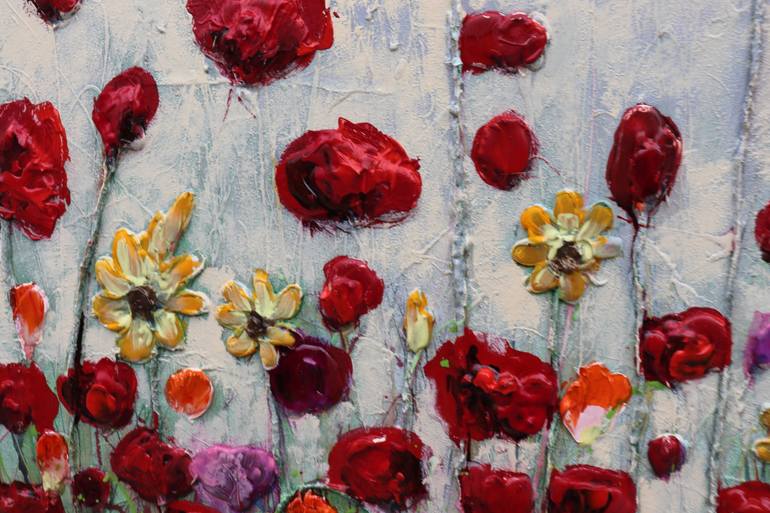 Original Abstract Expressionism Floral Painting by Donatella Marraoni