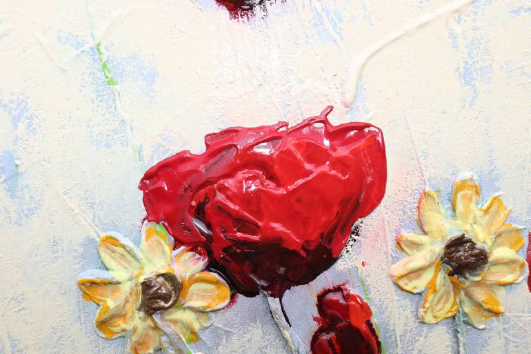 Original Abstract Expressionism Floral Painting by Donatella Marraoni
