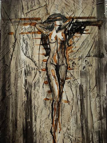 Print of Abstract Expressionism Nude Paintings by Donatella Marraoni