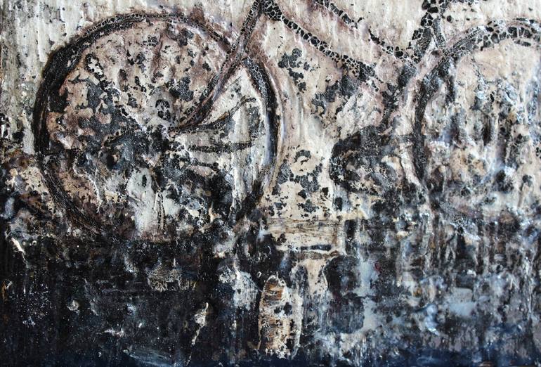 Original Abstract Expressionism Bicycle Painting by Donatella Marraoni