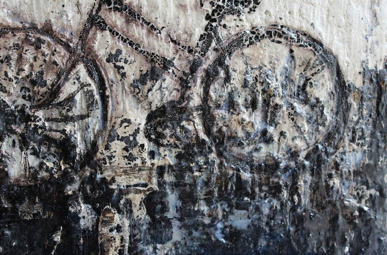 Original Abstract Expressionism Bicycle Painting by Donatella Marraoni