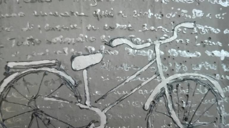 Original Abstract Expressionism Bicycle Painting by Donatella Marraoni