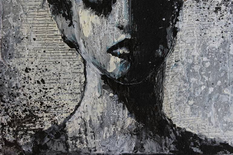 Original Abstract Expressionism Portrait Painting by Donatella Marraoni