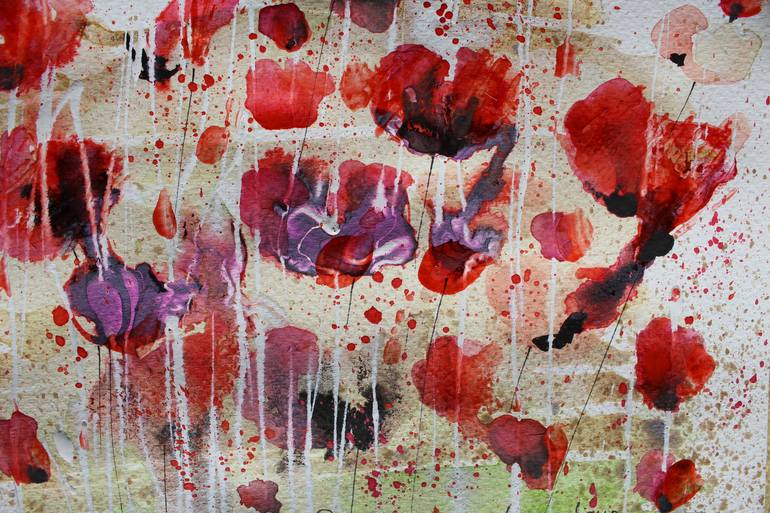 Original Abstract Expressionism Floral Painting by Donatella Marraoni