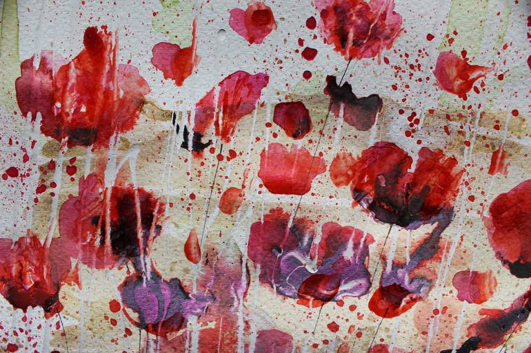 Original Abstract Expressionism Floral Painting by Donatella Marraoni