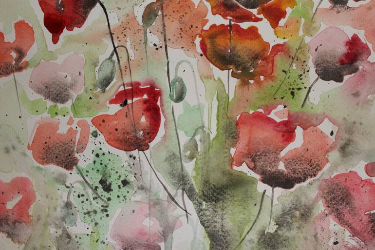 Original Abstract Expressionism Floral Painting by Donatella Marraoni