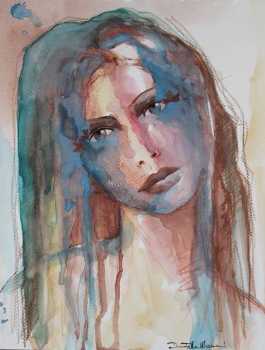 Print of Abstract Expressionism Portrait Paintings by Donatella Marraoni