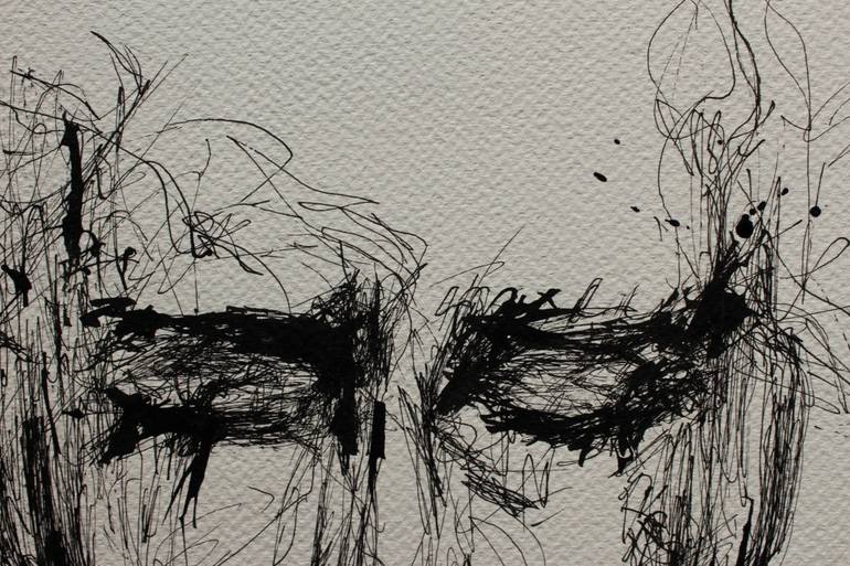 Original Abstract Expressionism Portrait Drawing by Donatella Marraoni