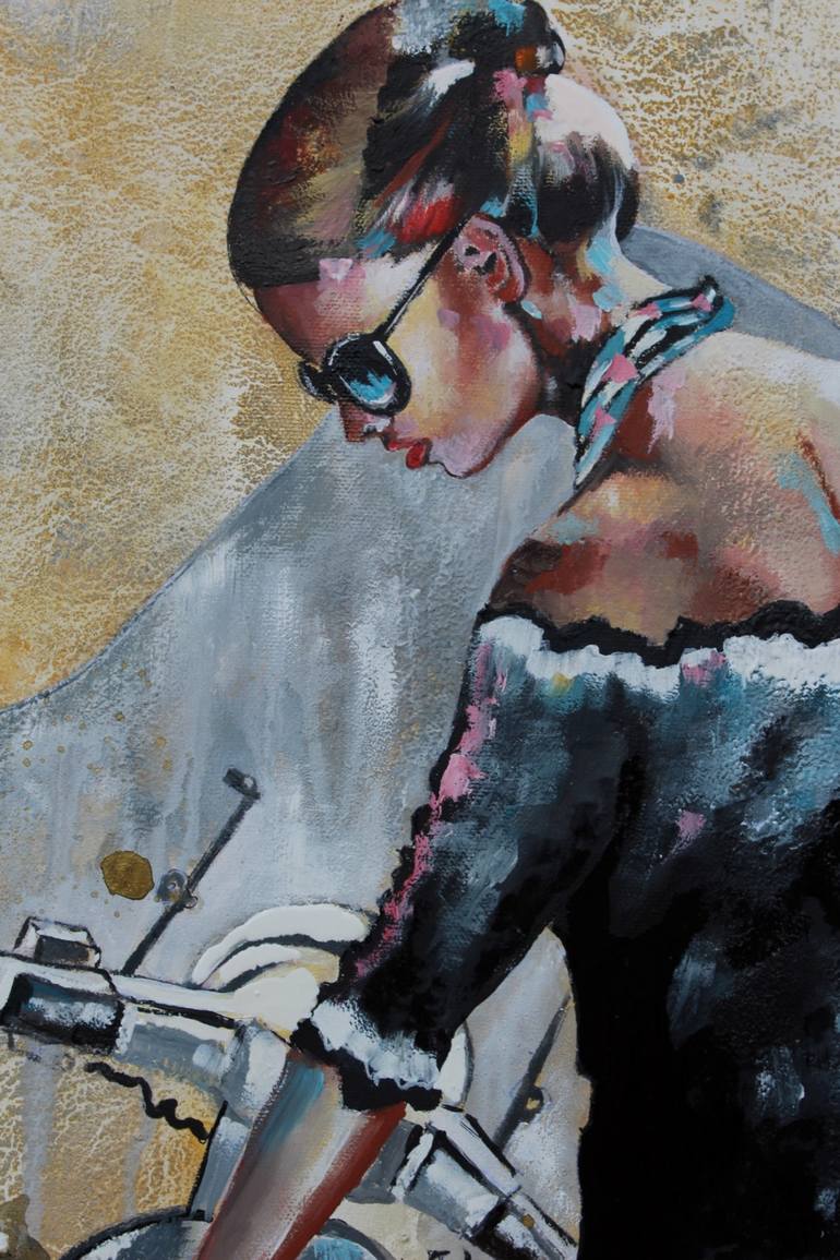 Original Motorcycle Painting by Donatella Marraoni