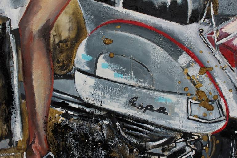 Original Abstract Expressionism Transportation Painting by Donatella Marraoni