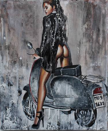 Print of Motorbike Paintings by Donatella Marraoni
