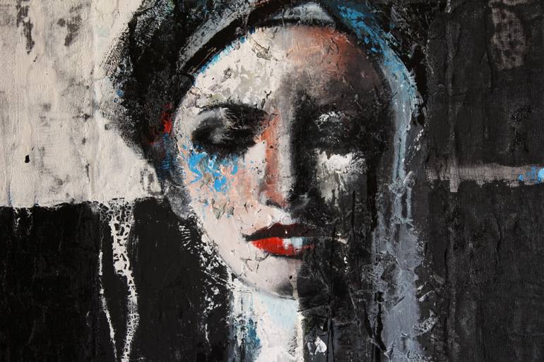 Original Abstract Expressionism Portrait Painting by Donatella Marraoni