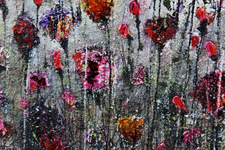 Original Abstract Expressionism Floral Painting by Donatella Marraoni