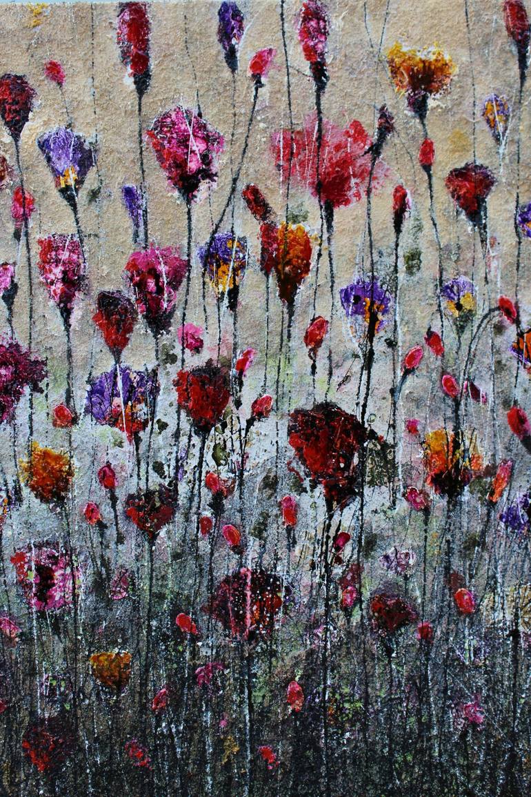 Original Abstract Expressionism Floral Painting by Donatella Marraoni