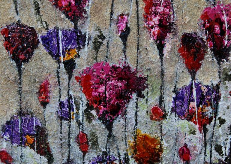 Original Abstract Expressionism Floral Painting by Donatella Marraoni