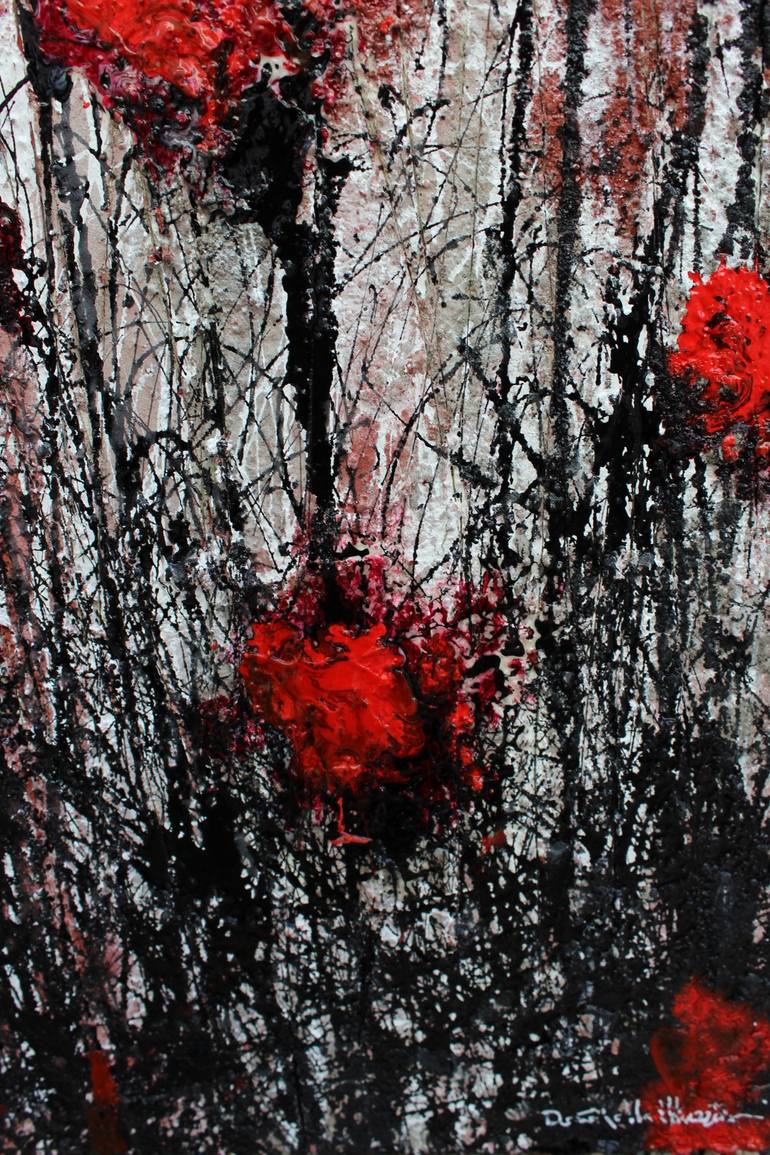 Original Abstract Expressionism Floral Painting by Donatella Marraoni