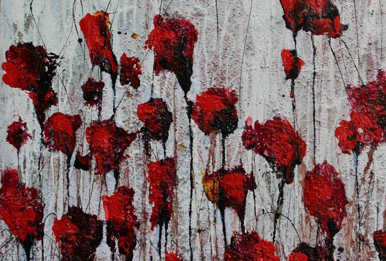 Original Abstract Expressionism Floral Painting by Donatella Marraoni