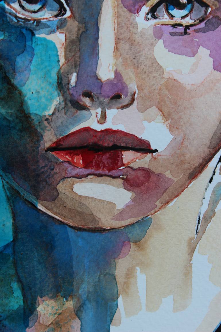 Original Abstract Expressionism Portrait Painting by Donatella Marraoni