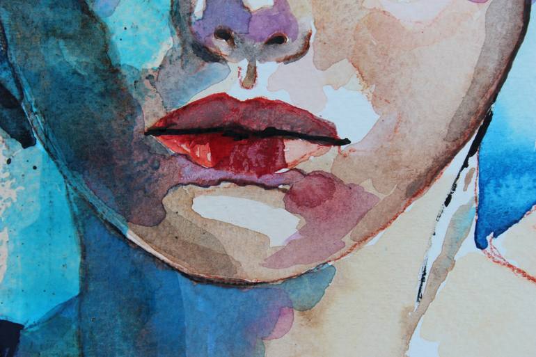 Original Abstract Expressionism Portrait Painting by Donatella Marraoni