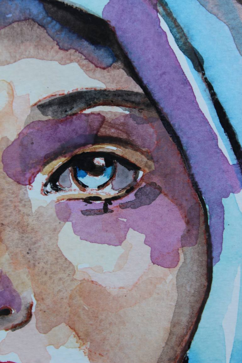 Original Abstract Expressionism Portrait Painting by Donatella Marraoni