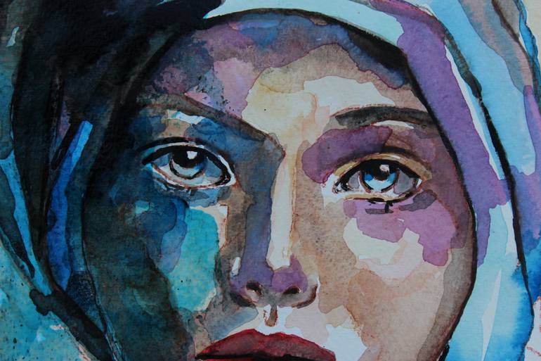 Original Abstract Expressionism Portrait Painting by Donatella Marraoni