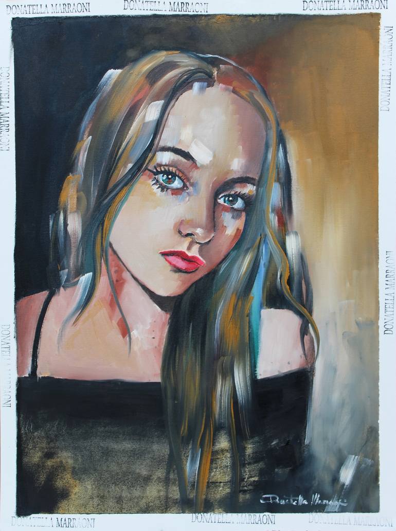 Original Portrait Painting by Donatella Marraoni