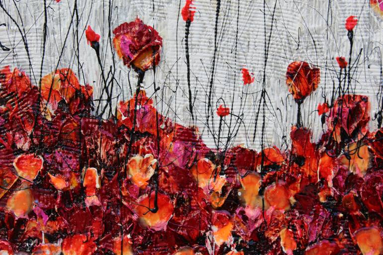 Original Abstract Expressionism Floral Painting by Donatella Marraoni