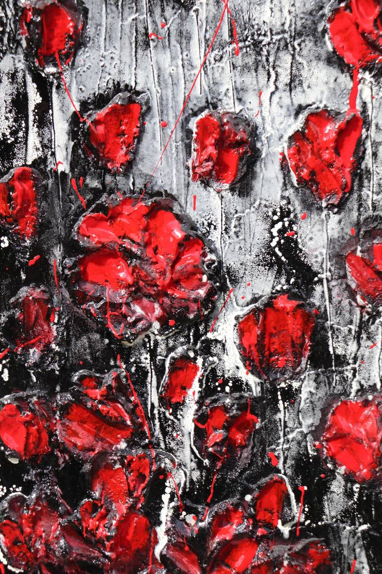 Original Abstract Expressionism Floral Painting by Donatella Marraoni