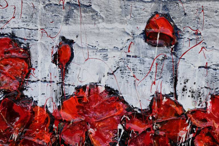 Original Abstract Expressionism Floral Painting by Donatella Marraoni