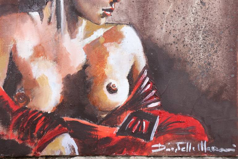 Original Abstract Expressionism Nude Painting by Donatella Marraoni