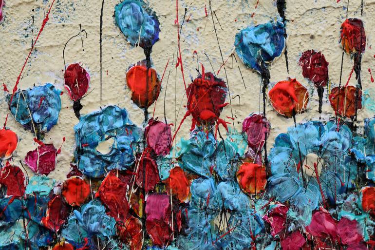 Original Abstract Expressionism Floral Painting by Donatella Marraoni