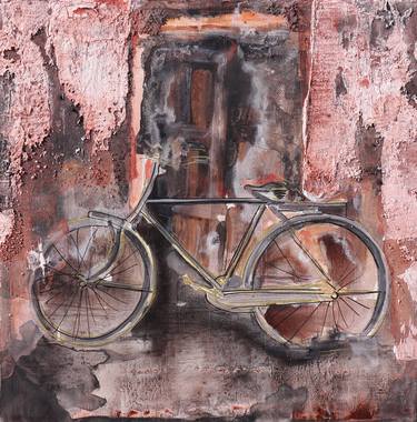 Original Abstract Expressionism Bike Paintings by Donatella Marraoni