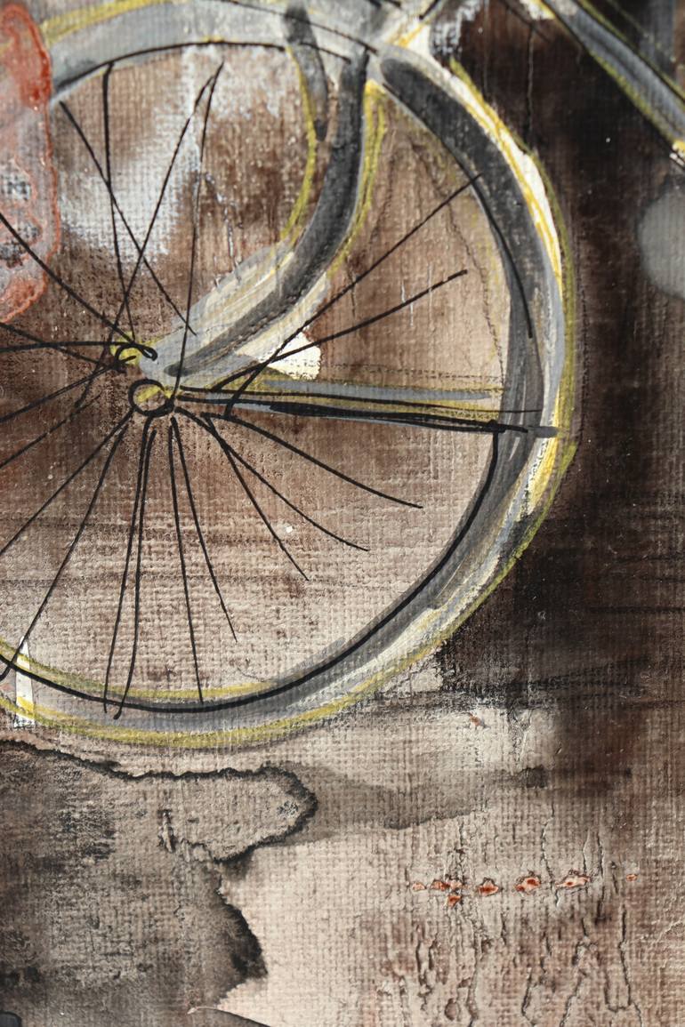 Original Abstract Expressionism Bike Painting by Donatella Marraoni