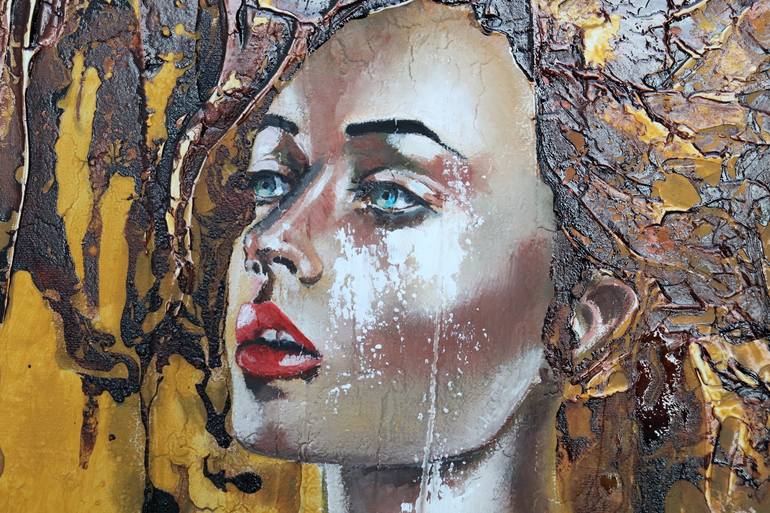 Original Abstract Expressionism Portrait Painting by Donatella Marraoni