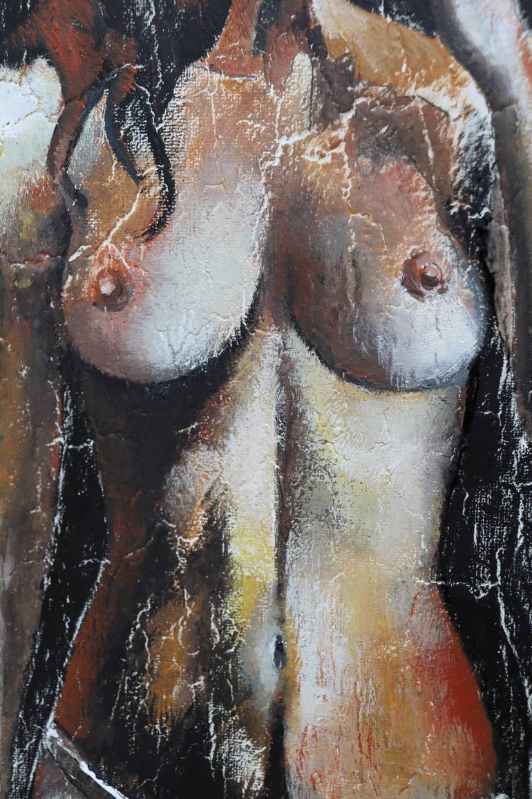 Original Abstract Expressionism Nude Painting by Donatella Marraoni