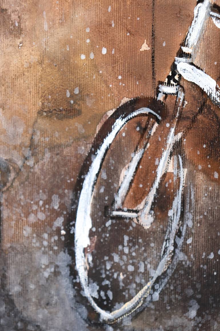 Original Abstract Expressionism Bike Painting by Donatella Marraoni