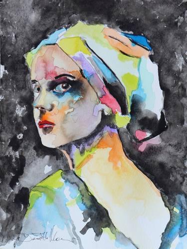 Print of Abstract Expressionism Portrait Paintings by Donatella Marraoni