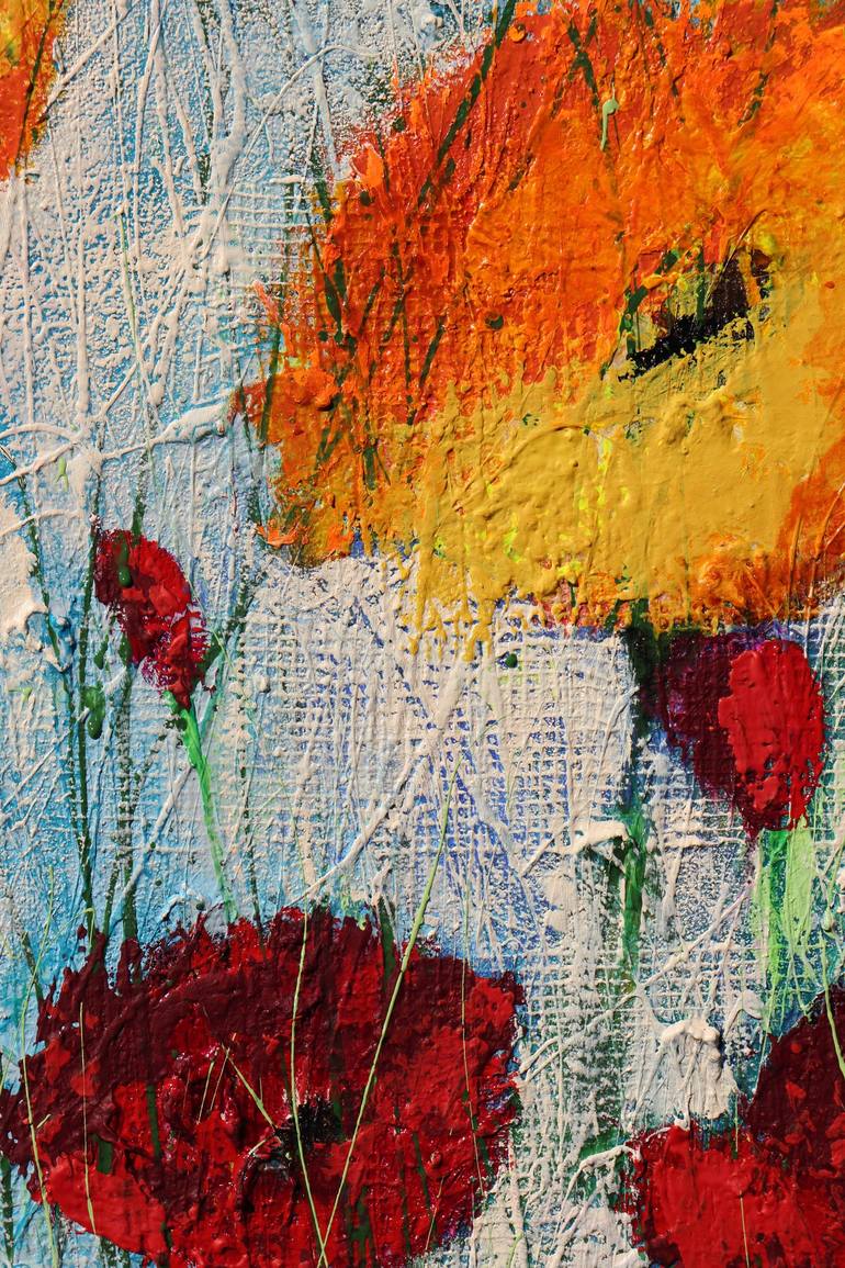 Original Abstract Expressionism Floral Painting by Donatella Marraoni