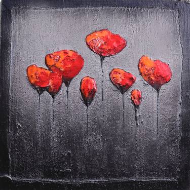 Original Abstract Expressionism Floral Paintings by Donatella Marraoni