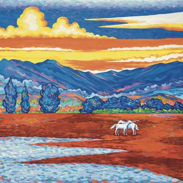 Print of Landscape Paintings by Marcelo Villacrés