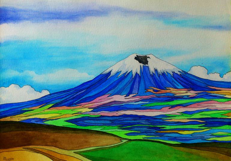 Volc n Cotopaxi Painting by Marcelo Villacr s Saatchi Art