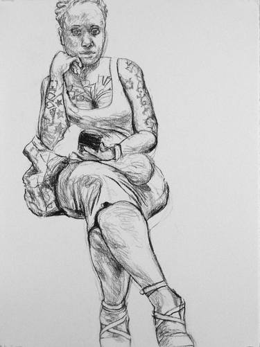 Original Figurative People Drawings by Kathleen Migliore-Newton