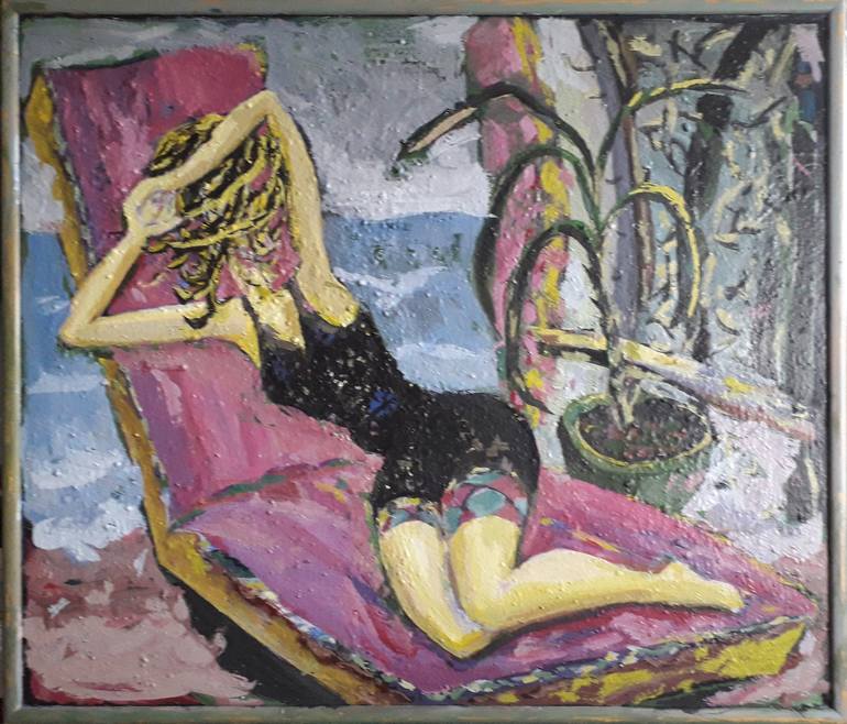 Original Expressionism Women Painting by Slikar Dusan D Petrovic