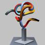 16mm square iron bars, shaped in form with heat, welded together and painted in acrylic.