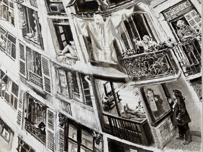 Original Black & White Cinema Painting by Gianluca Cavallo