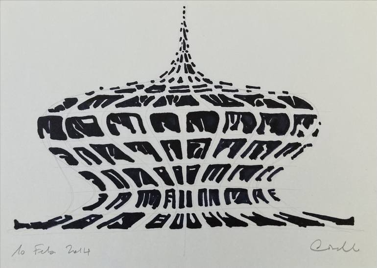 Original Black & White Architecture Drawing by Gianluca Cavallo