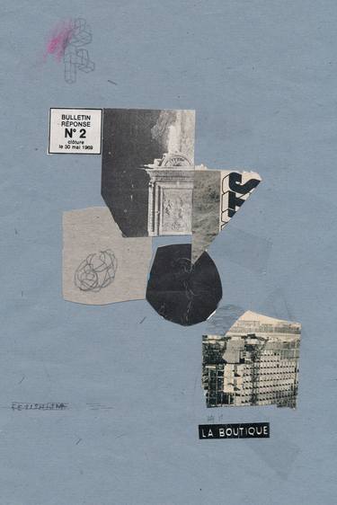 Original Bauhaus Abstract Collage by Micosch Holland