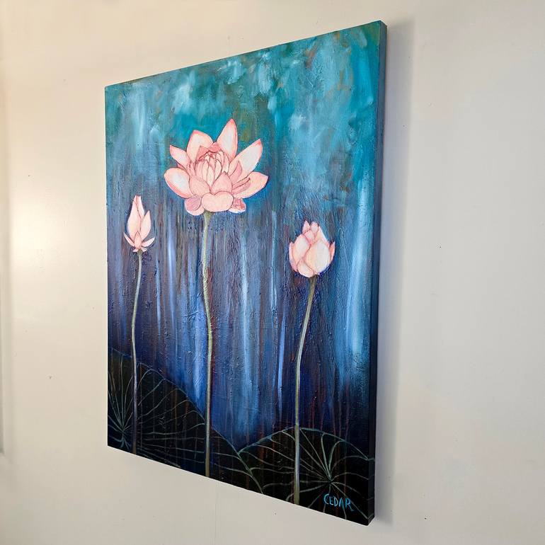 Original Abstract Floral Painting by Cedar Lee